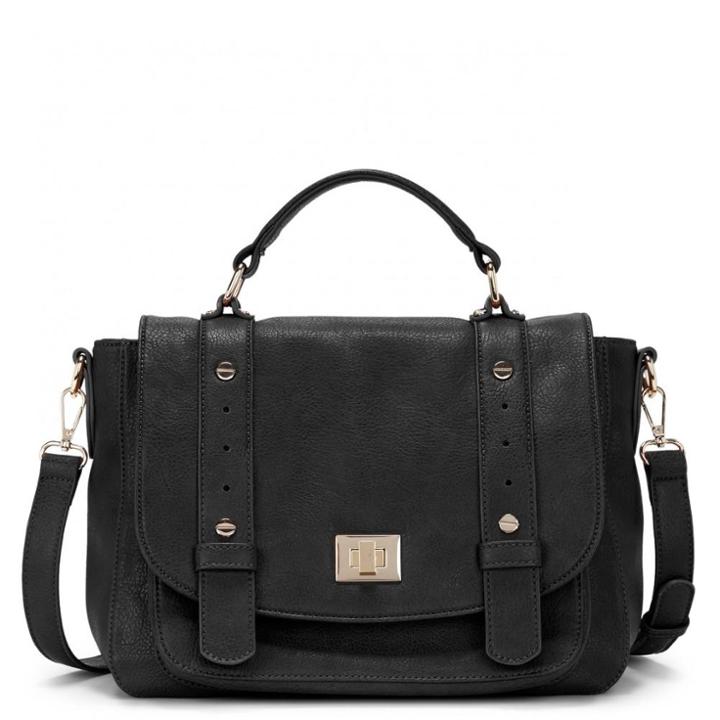 Sole Society Sole Society Presley Vegan Leather Messenger - Black