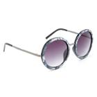 Sole Society Sole Society Dena Metallic Round Sunglasses - Silver-one Size