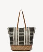 Sole Society Sole Society Jaam Tote Oversize Fabric Black White