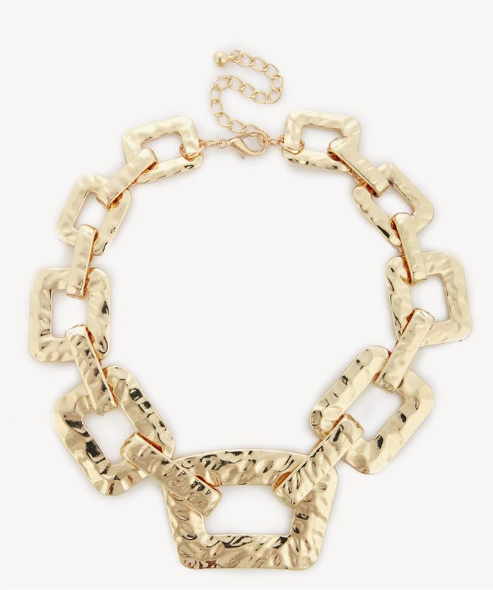 Sole Society Sole Society Textured Oversized Chain Necklace Gold One Size Os