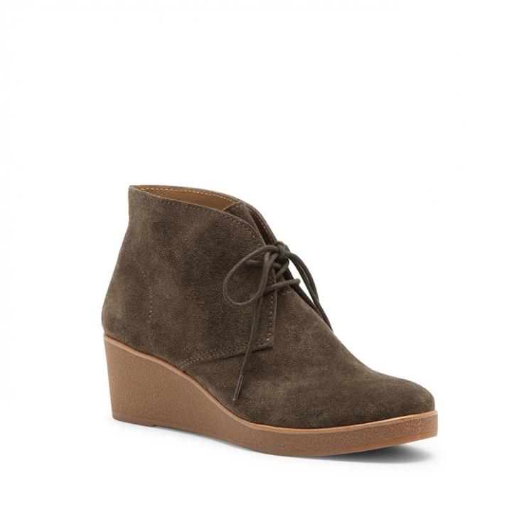 Lucky Brand Lucky Brand Junes Suede Wedge Bootie - Dark Moss-6