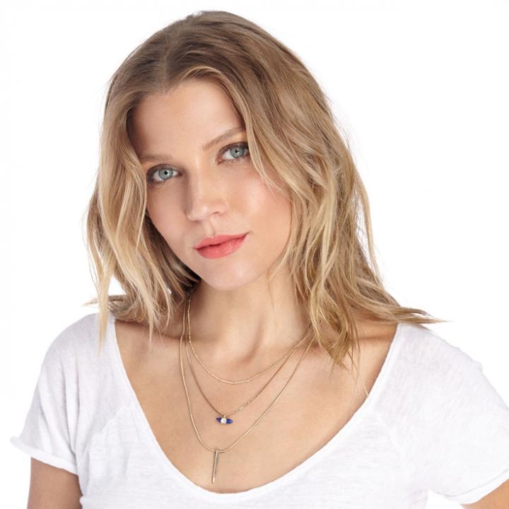 Sole Society Sole Society Stone And Dagger Layering Necklace - Gold-one Size