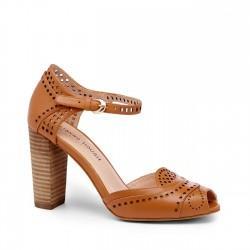 Solesociety Sole Society Bettie Laser Cut Heel - Luggage-5