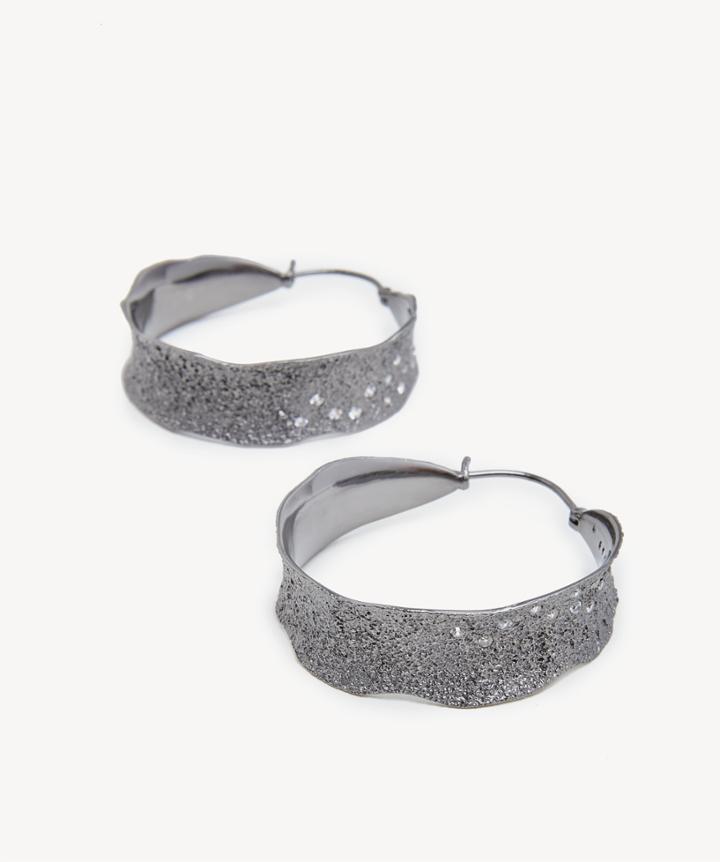Sole Society Women's Hoop Earrings Hematite One Size From Sole Society