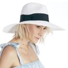 Sole Society Sole Society Ultra Wide Sun Hat W/ Band - White-one Size