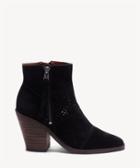 Lucky Brand Lucky Brand Women's Ramses Side Zip Bootie Black Size 6.5 Leather Suede From Sole Society