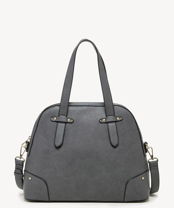 Sole Society Sole Society Christie Vegan Leather Studded Satchel Bag Grey