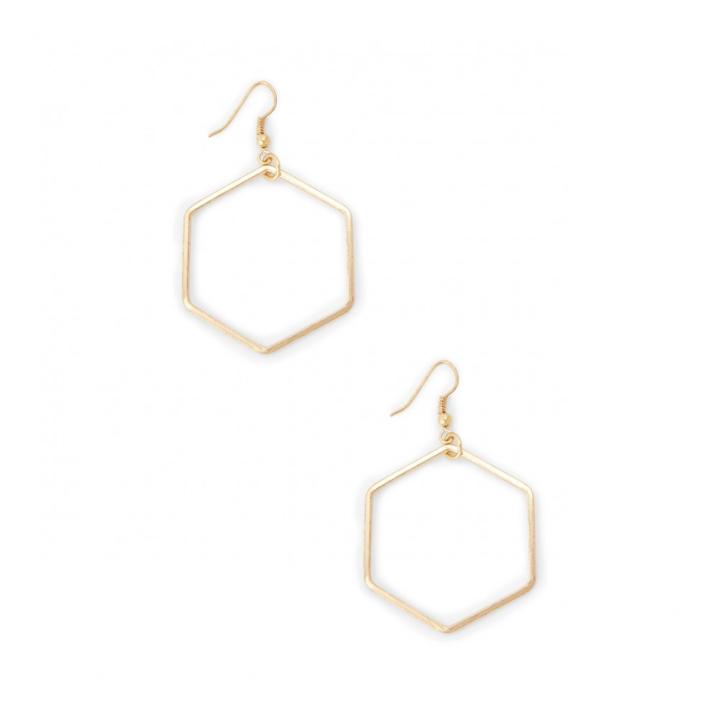 Sole Society Sole Society Geo Hoop Earrings - Gold-one Size