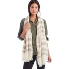 Sole Society Sole Society Jacquard Stripe Scarf - Beige Combo-one Size