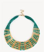 Sole Society Sole Society Tribal Beaded Collar Necklace Jade Green One Size Os