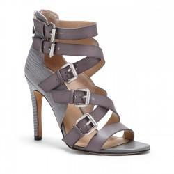 Solesociety Sole Society Ashton Textured High Heel Sandal - Metal Grey-9