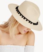 Sole Society Women's Straw Panama Hat With Poms Natural One Size Paper From Sole Society