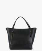 Sole Society Sole Society Nera Tote Side Zip Large Black Vegan Leather