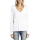 Stylesaint Stylesaint Beechwood Long Sleeved V-neck Tee - White-medium