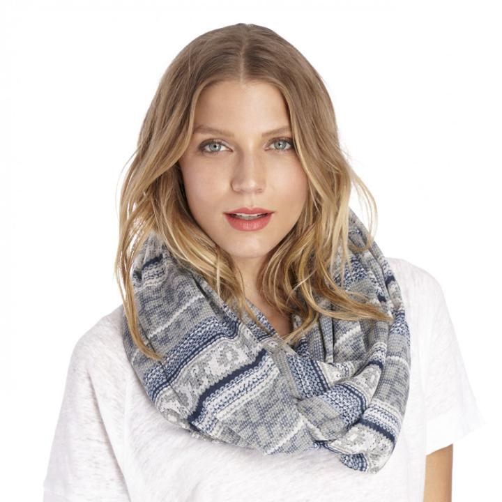 Sole Society Sole Society Knit Print Infinity Scarf - Rosewood