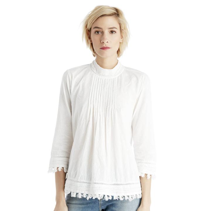 Scotch & Soda Scotch & Soda 3/4 Sleeve Woven Top - Off White