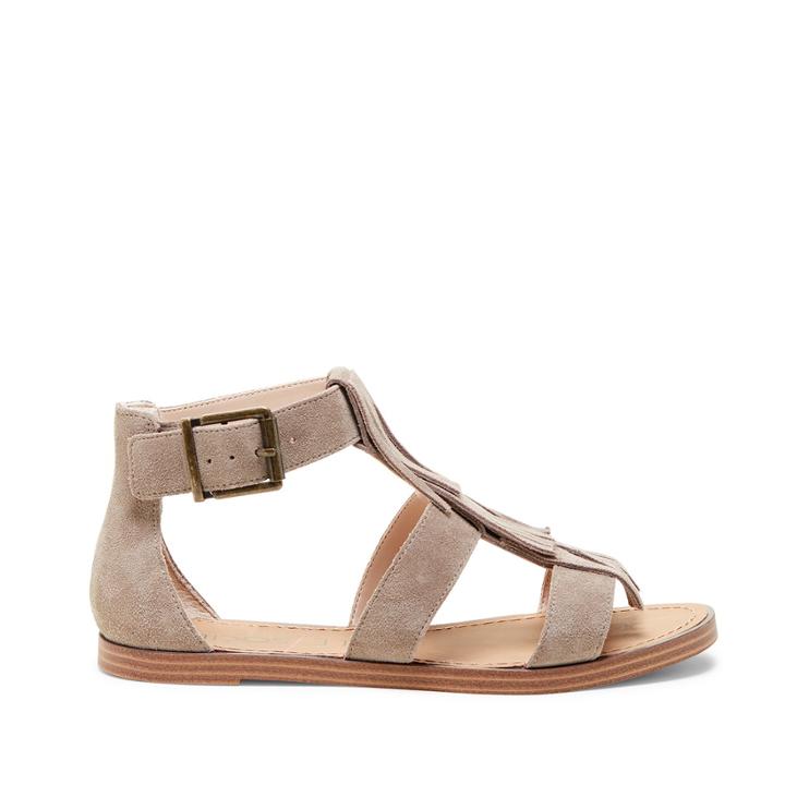 Sole Society Sole Society Fauna Fringe Flat Sandal - Taupe