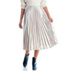1. State 1. State Pleated Midi Skirt - Flash Silver