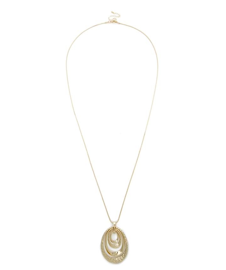 Sole Society Women's Full Circle Pendant Necklace Gold One Size From Sole Society