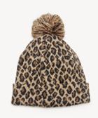 Sole Society Women's Leopard Beanie Hat With Pom Tan One Size Acrylic From Sole Society