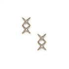 Sole Society Sole Society Double X Crystal Earrings - Gold-one Size