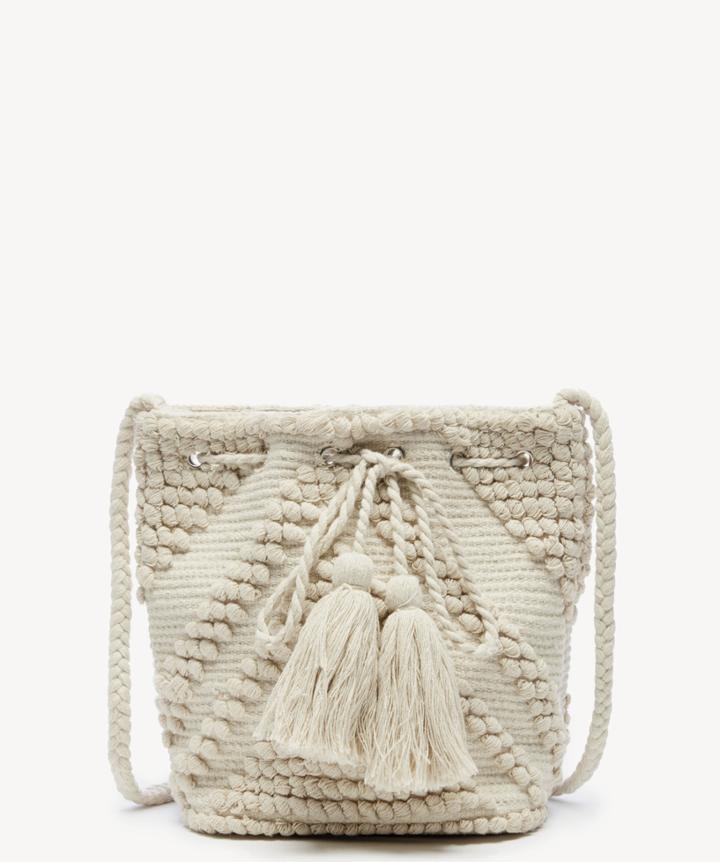 Sole Society Sole Society Jory Shoulder Fabric Bucket Bag Ivory