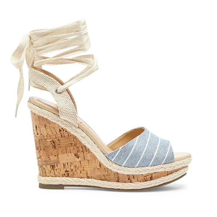 Sole Society Sole Society Sena Espadrille Wedge - Chambray Stripe
