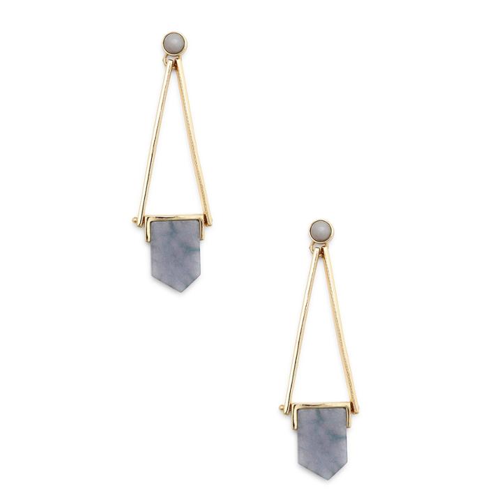 Sole Society Sole Society Abstract Stone Drop Earring - Grey
