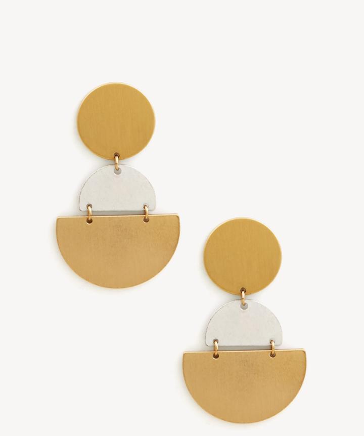 Sole Society Sole Society Tiered Geo Statement Earrings Gold Combo One Size Os