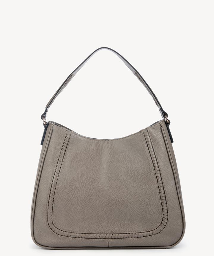 Sole Society Sole Society Sarafina Vegan Shoulder Bag Light Grey Leather
