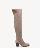 Sole Society Sole Society Catalina Otk Block Heels Boots Night Taupe Size 5 Suede