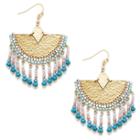 Sole Society Sole Society Beaded Mosaic Statement Earrings - Multi