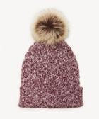 Sole Society Women's Waffle Knit Beanie Hat With Pom Detail Oxblood One Size Acrylic From Sole Society