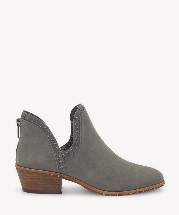 Vince Camuto Vince Camuto Women's Prafinta Low Block Heels Bootie Graystone Size 5 Suede From Sole Society