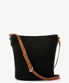 Sole Society Women's Lana Genuine Suede Slouchy Crossbody Bag Black Cognac Genuine Suede Vegan Leather From Sole Society