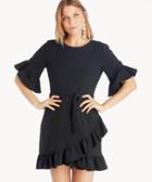 1. State 1. State Asymmetrical Ruffled Edge Wrap Dress Rich Black Size 0 From Sole Society