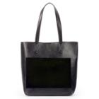 Sole Society Sole Society Trish Shopper Tote W/ Genuine Suede Front Pocket - Black