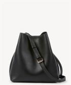 Sole Society Sole Society Noni Smooth Ruched Shoulder Bag Black Faux Leather