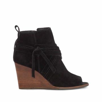 Lucky Brand Lucky Brand Udom Peep Toe Bootie - Black-6