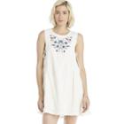 Moon River Moon River Floral Embroidery Sleeveless Dress - Off White