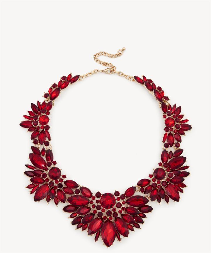 Sole Society Sole Society Floral Cluster Necklace Red One Size Os