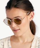 Sole Society Sole Society Roswel Oversize Square Frame Sunglasses Milky White One Size Metal