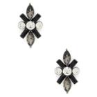 Sole Society Sole Society Crystal Crossover Stud Earrings - Black Combo
