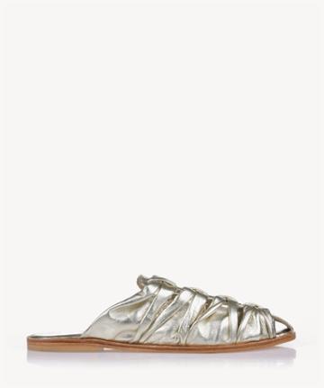 Urge Urge Romy Knotted Flats Mules Gold Size 6 Leather From Sole Society