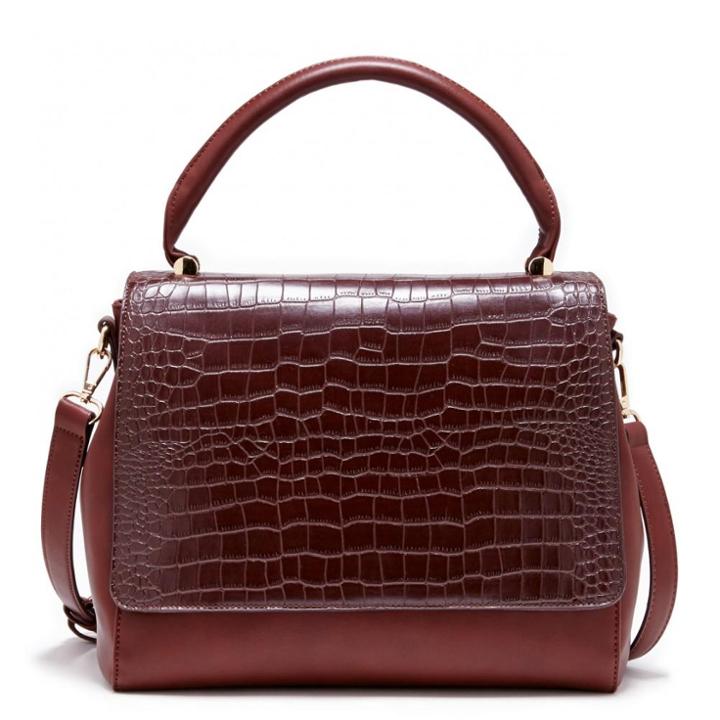 Sole Society Sole Society Structured Croc Satchel Structured Satchel - Brown