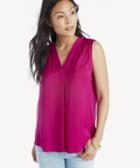 Vince Camuto Vince Camuto Women's V Neck Rumple Blouse In Color: Fuschia Fury Size Xs From Sole Society