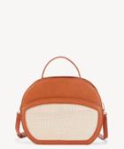 Sole Society Sole Society Suki Satchel Fabric Oval Canteen Bag Cognac Combo Vegan Leather