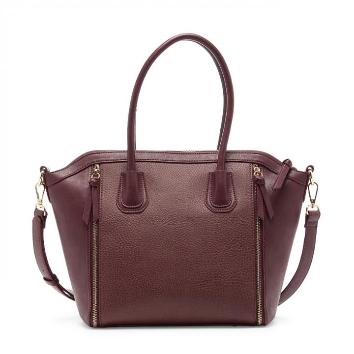 Sole Society Sole Society Kaylen Structured Vegan Satchel - Berry-one Size