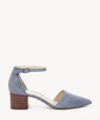 Sole Society Women's Katarina Two Piece Block Heels Pumps Blue Size 5 Suede From Sole Society