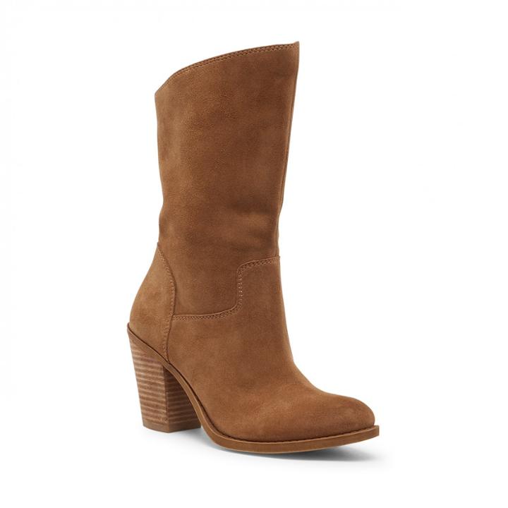 Lucky Brand Lucky Brand Emberleigh Heeled Suede Bootie - Sesame-6.5